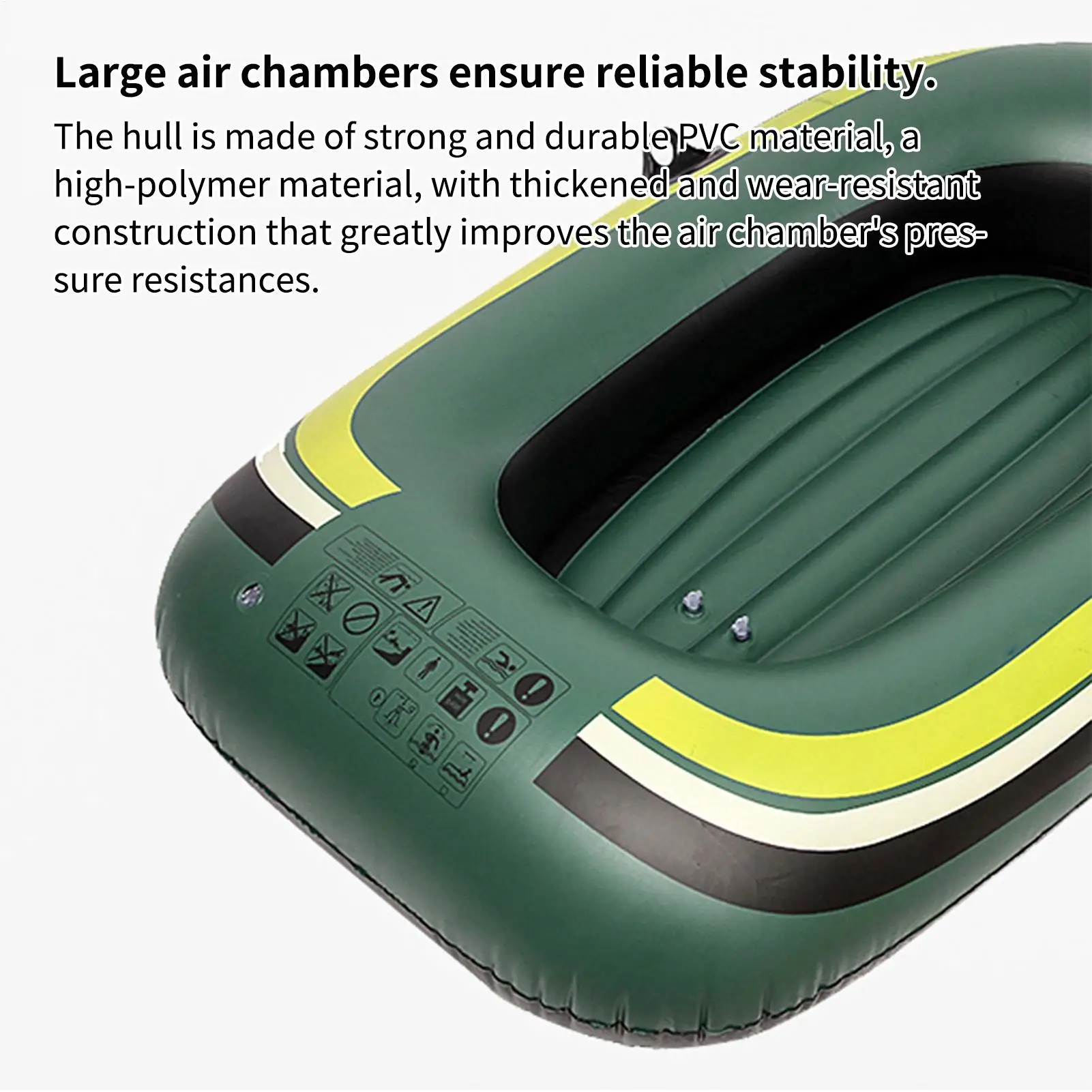 Inflatable Boat for Adults, Thickened Non-Slip Leakproof Blow Up Raft for Water Fun, Pool Lake River Beach Outdoor Summer view 4