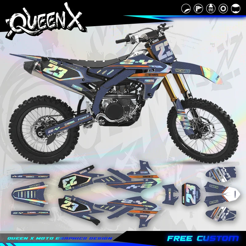 QUEEN X MOTO For YAMAHA YZF250 2019-2023 YZF450 2018-2022 WRF450 2019-2022 WRF250 2020-2023 Motorcycle Decal Sticker Kits 017