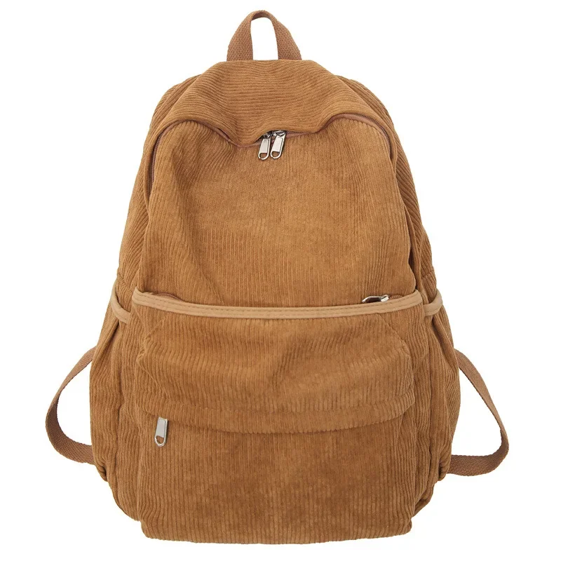 Schoolbag Female College Birthday Department Lazy Wind Simple Everything Washed Corduroy Backpack High School Students Backpack