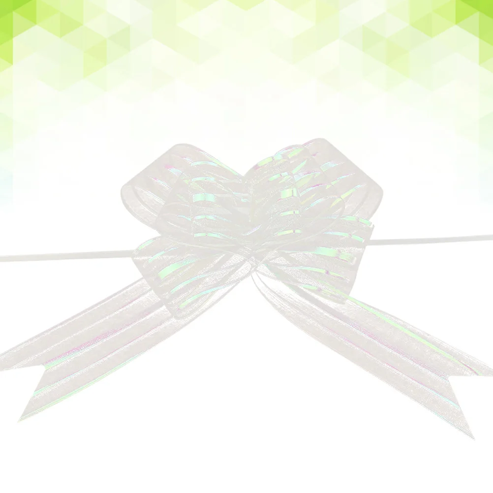 

10Pcs Hand-Painted Gauze Flower Elegant Pull Bow Decor for Wedding Birthday Party Holiday DIY Decoration Supplies