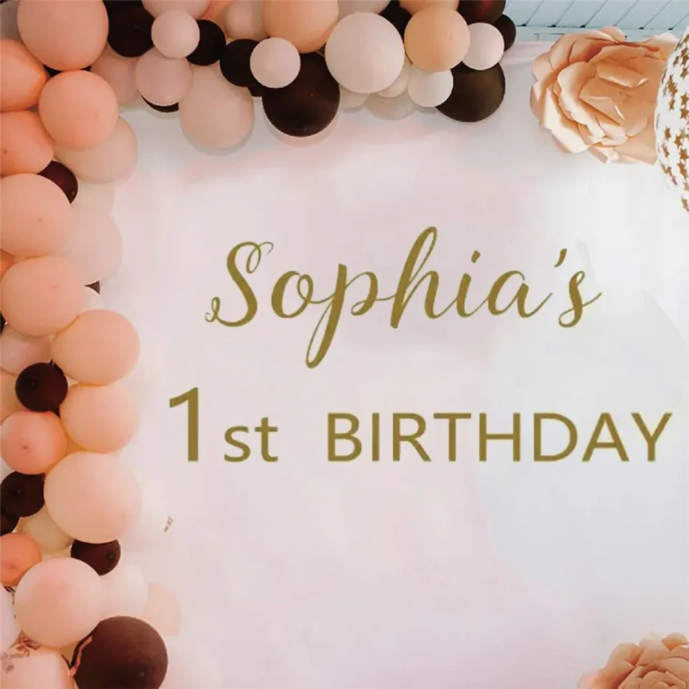 

Happy Birthday Vinyl Wall Stickers Personalised Baby Name Vinyl Decal Parties Wedding Ceremony Decor