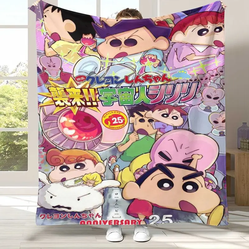 Cute C-Crayon Shin-chans Cartoon Soft Flannel Throw Blanket,Cozy Blanket for Bed,Sofa,Living Room,Picnic,Home Decor,Gift Kids