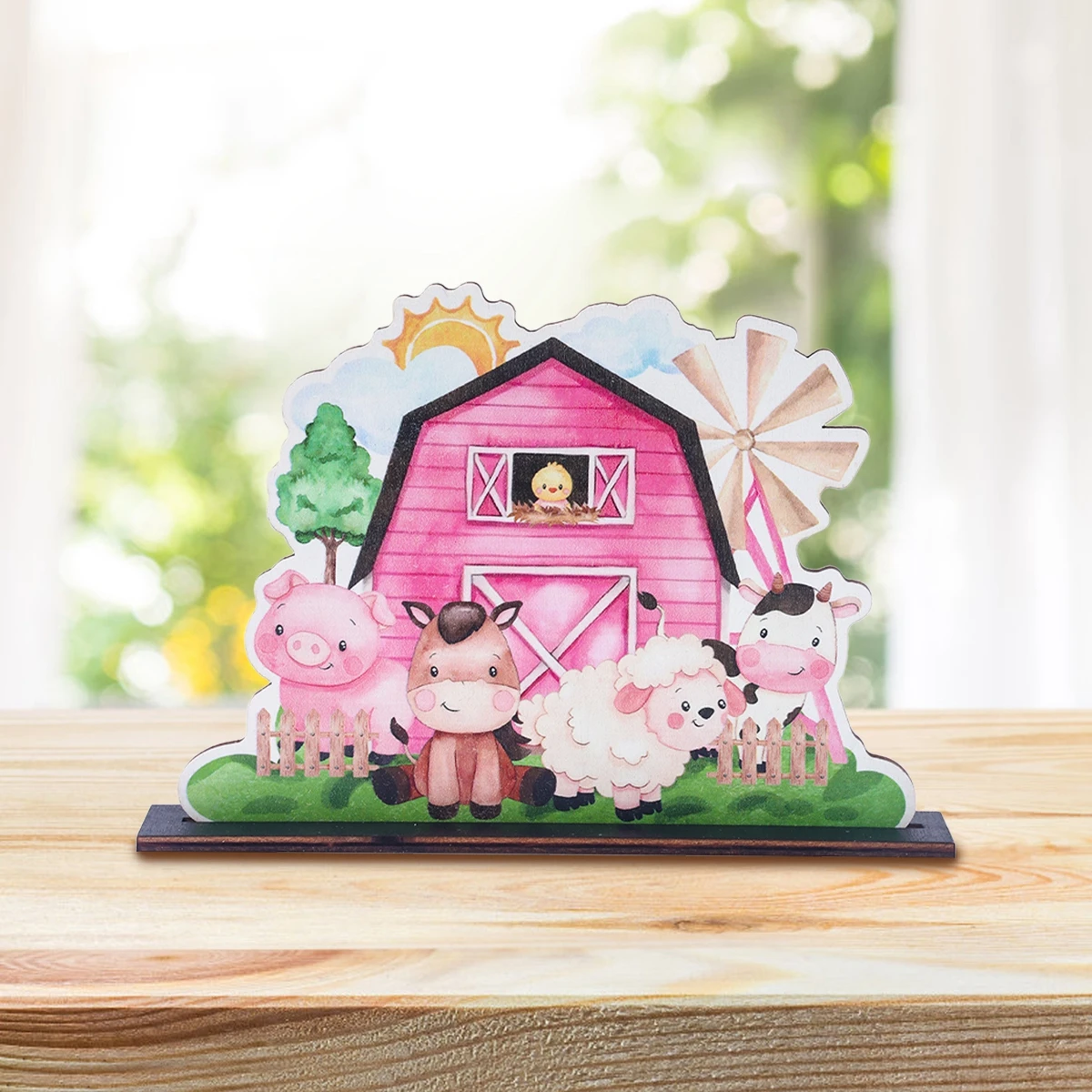 Farm House Wooden Ornaments Farm One Year 1st Birthday Party Decoration Kids Farm Wedding Party Decor Supplies Baby Shower Decor