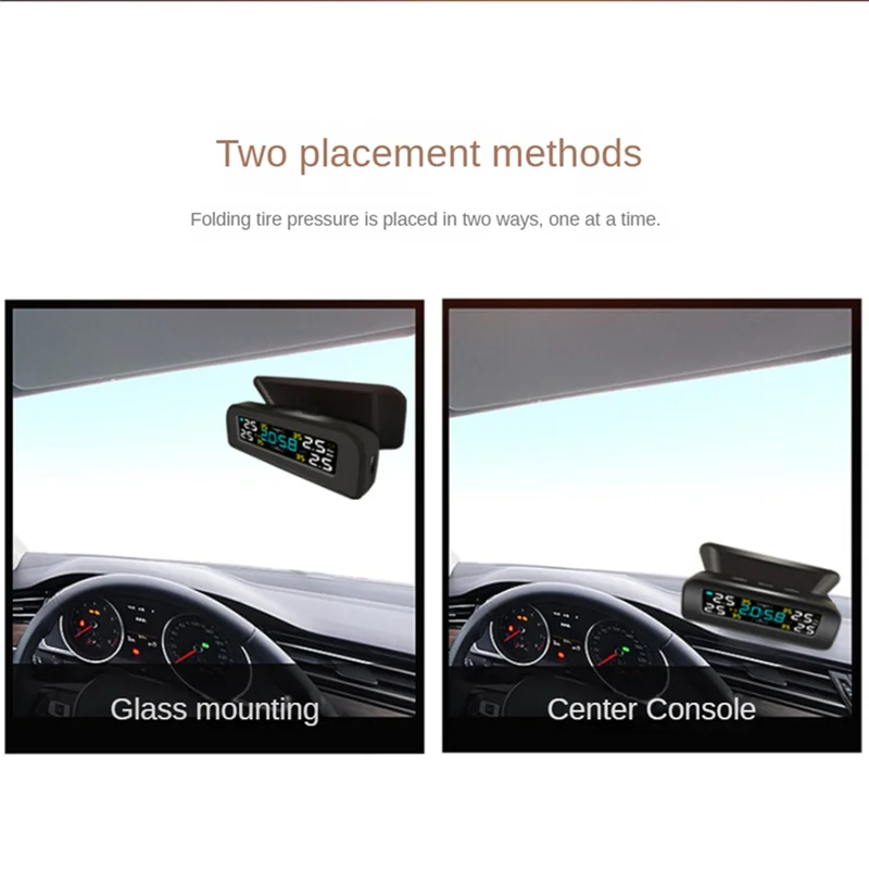 

Tire Temperature Tire Pressure Monitor Car Universal Tire Inspection Monitor Wireless Solar Power External Time Easy To Use