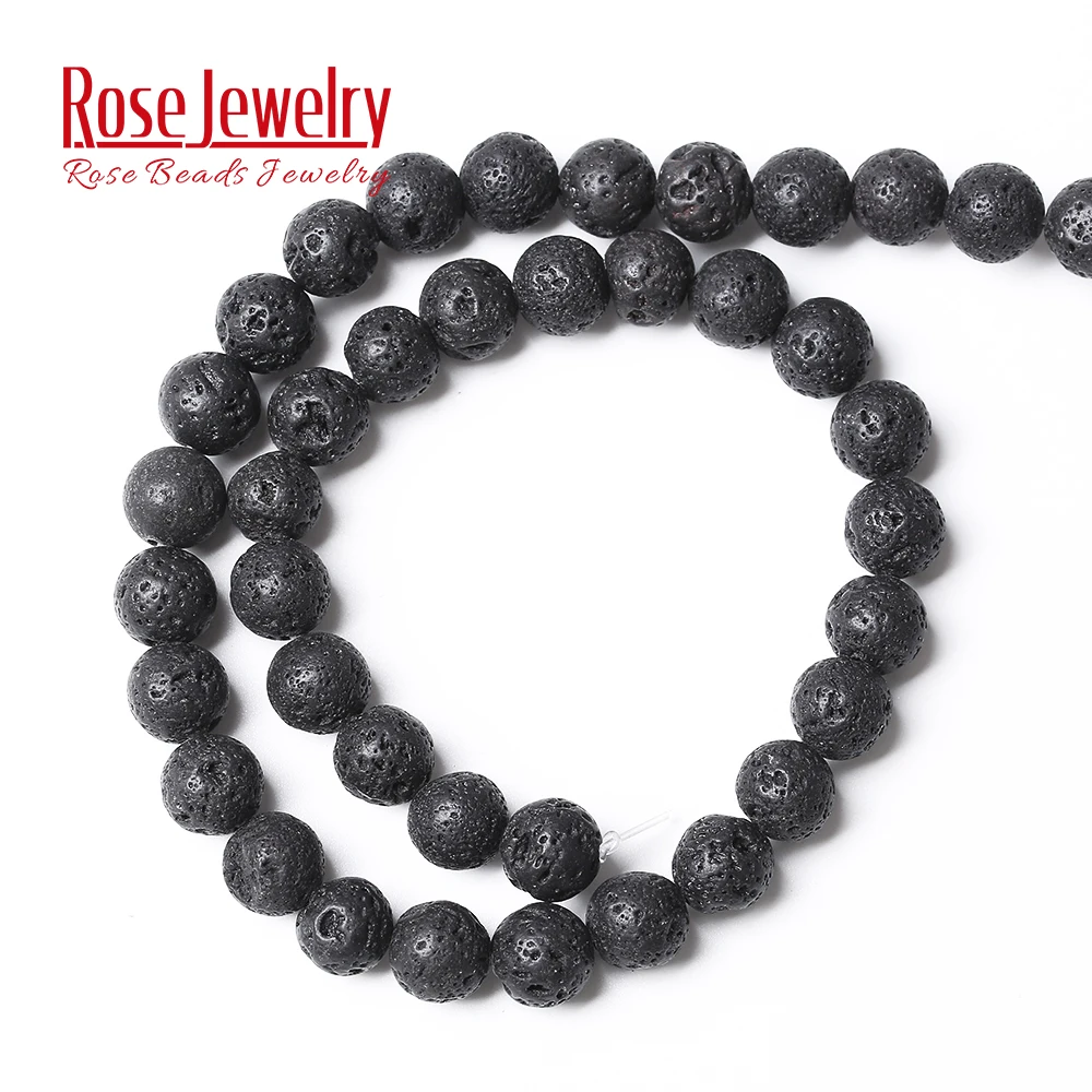 Free Shipping Natural Stone AAA Quality Volcano Lava Round Loose Beads 15\