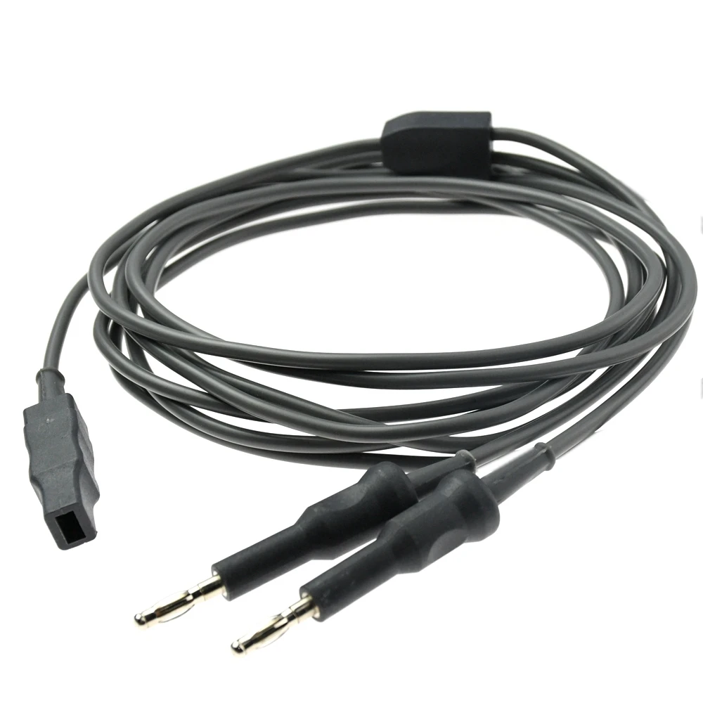 Kabel do kleszczy bipolarnych wielokrotnego użytku ESU-006A2, podwójne złącze bananowe 4.0mm, gniazdo IEC, popularne złącze z włókna nylonowego, kabel silikonowy 3m — zdjęcie 4