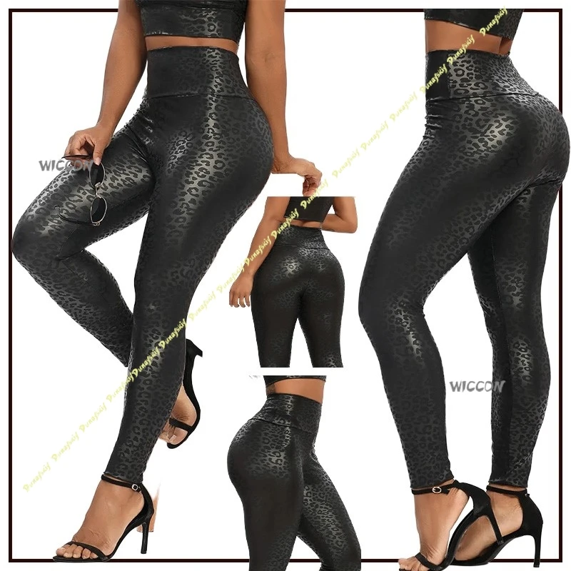 

Cosplay Costumes Yoga Pants Sports Animal Training Fitness Autumn Winter Leopard Print Leather Fleece Warm