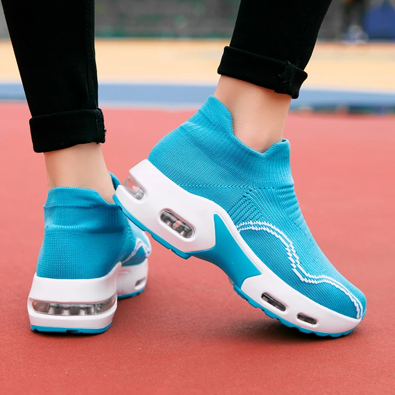 Height Increase Platform Women Sneakers Breathable and Cushion Casual Shoes For Women Dance Walking Shoes Slip On Sock Footwear