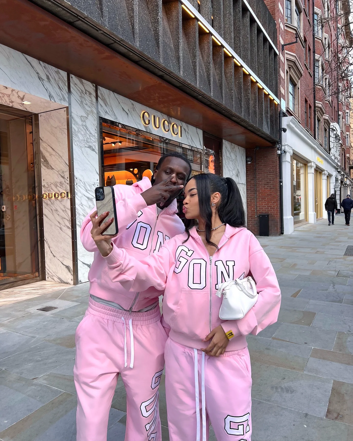 American Casual Letter Embroidery Mens Sportswear Two Piece Set Clothes Sweatshirt Harajuku Sweatpants Oversized Hoodie