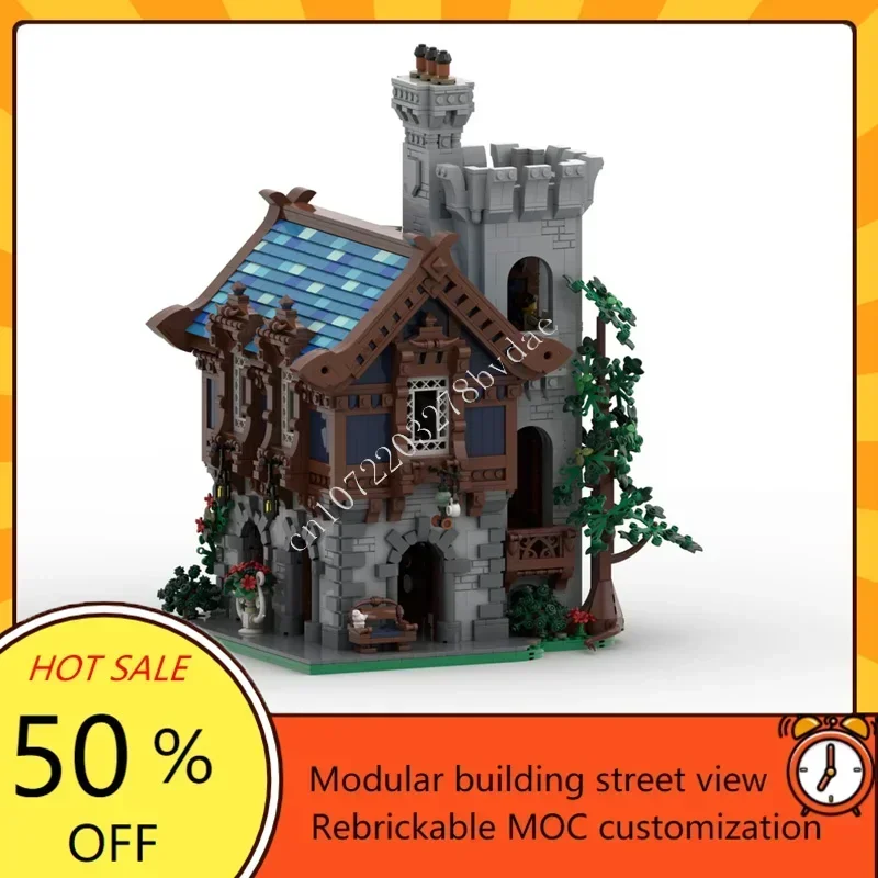 

5637 шт. MOC средневековый замок на заказ модель головоломки керамический магазин техническая DIY сборная игрушка для творческого ребенка праздничный подарок