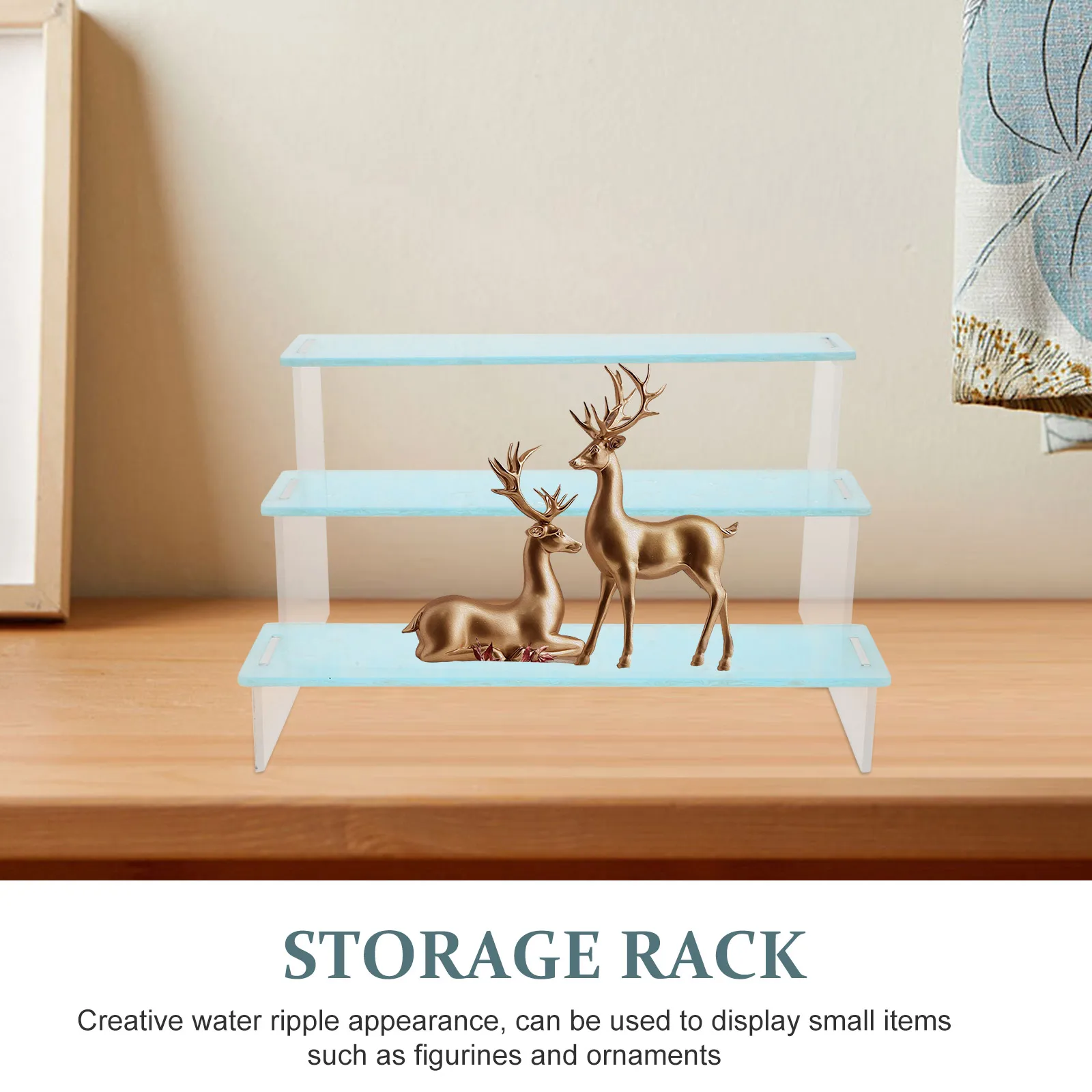 

2pcs Acrylic Riser Display Stand 3-Tier Storage Rack Desktop Showcase Clear Shelf For Collectibles Tiered Organizer