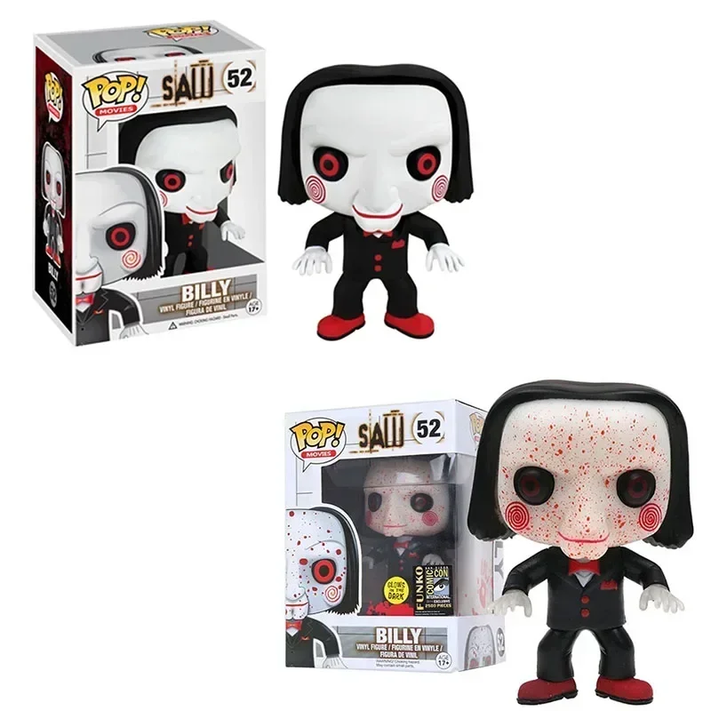 FUNKO POP MOVIES SAW Toys BILLY #52 Luminous Vinyl Figure Glows in Dark Doll Action Figures Collectible Models For Children Gift