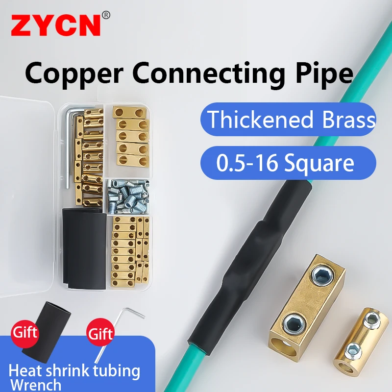 Non pressurized Brass Terminal Block with Heat Shrink Tubing 10/20/60/80A 1 In 1 Out High Power Splitter Quick Wire Connector