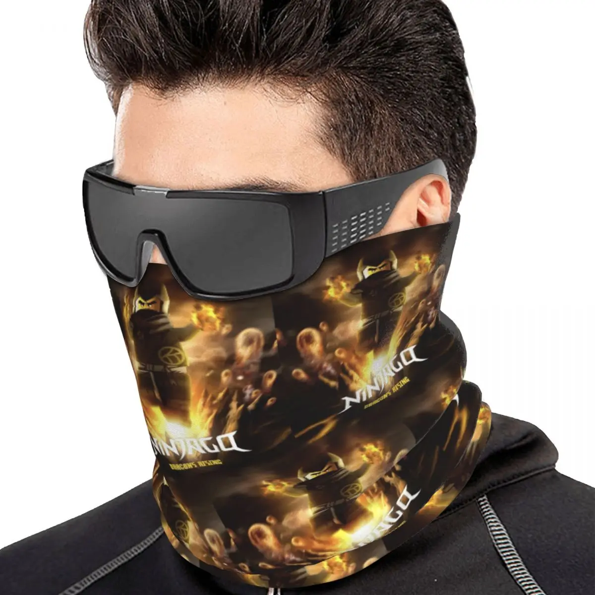 Ninjagos Ninja Warrior Multifunctional Elastic Neck Gaiter Wind Proof Face Cover Bandana Unisex for Motorcycle Hiking Fishing