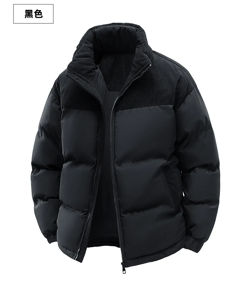 Men's Winter Thickened Cotton-Padded Jacket with Fleece Warm Cold-Proof 2025 Trendy Cotton-Padded Coat for Men