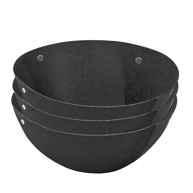 

ABUL-3PCS Hanging Flower Basket Liners Set Fabric Hanging Plant Liners Set Round Planter Liners Non-Woven Black Felt Liners 16In