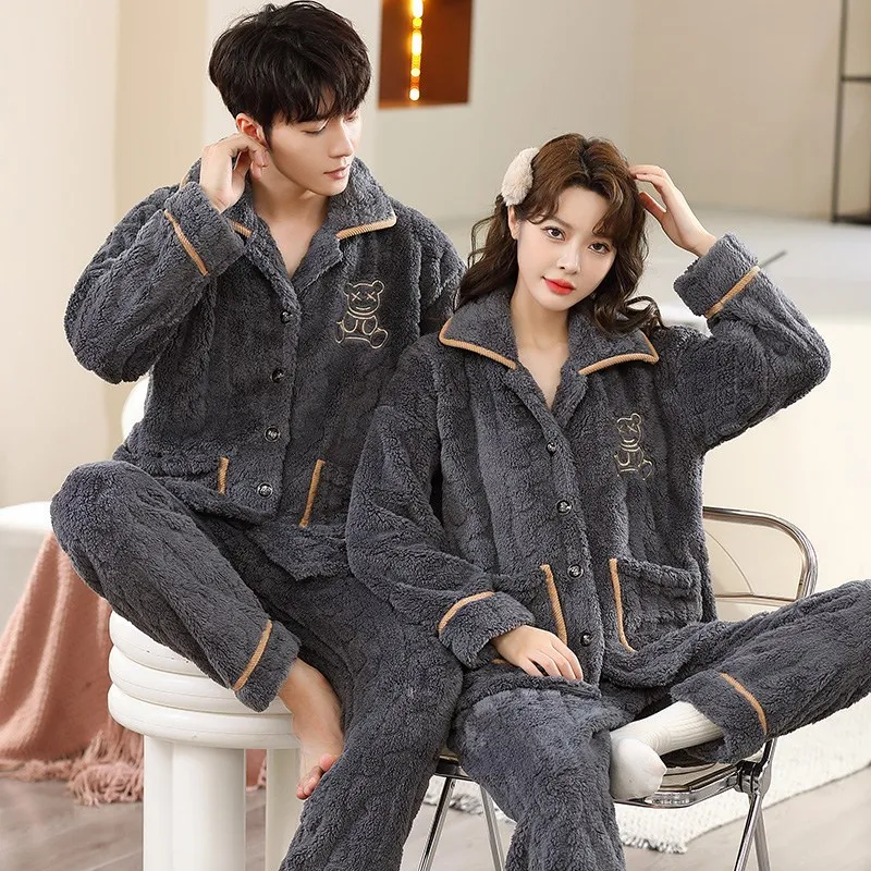 Pass Time Winter Poly couple sleeping pajamas Winnie and Underwater Homewear Pajama Set 3 Color SE1275