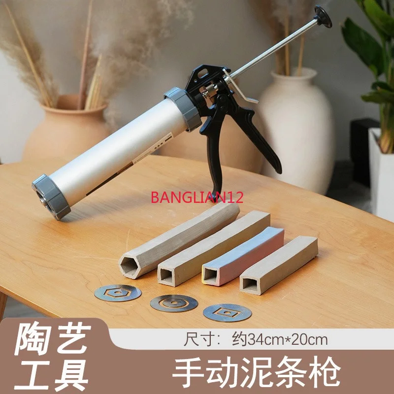Ceramic Tools Handmade Creative DIY Manual Extrusion Mud Tool, including 7 kinds of molds