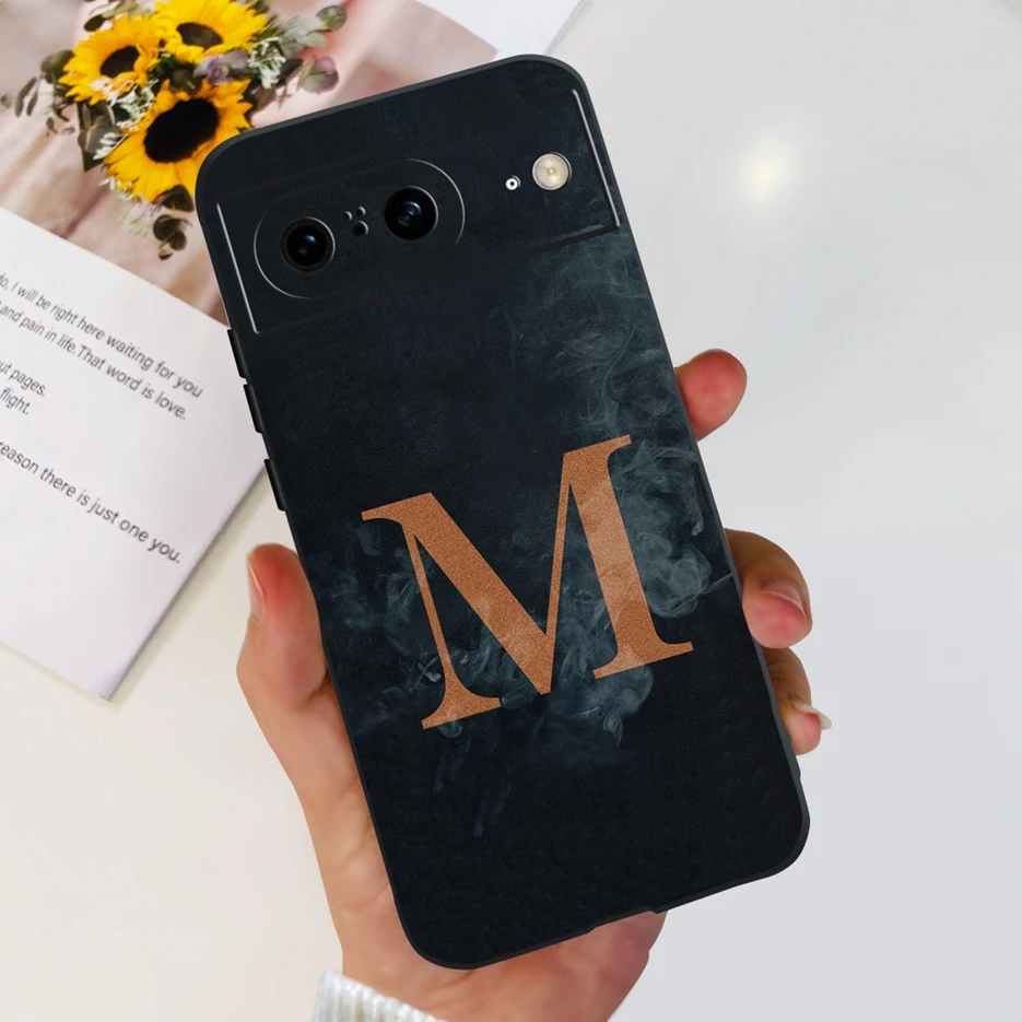 เคสสำหรับ Google Pixel 8ใหม่กรอบตัวอักษร26ตัวเคสโทรศัพท์ซิลิโคนนิ่มกันกระแทกเคสสำหรับ Google พิกเซล8 Pro ฝาหลัง Pixel8บั๊มเปอร์