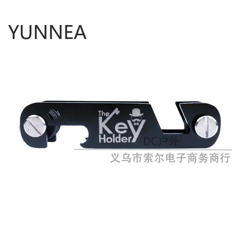 Outdoor stainless steel key organizer EDC multifunctional portable key clip bottle opener key fob