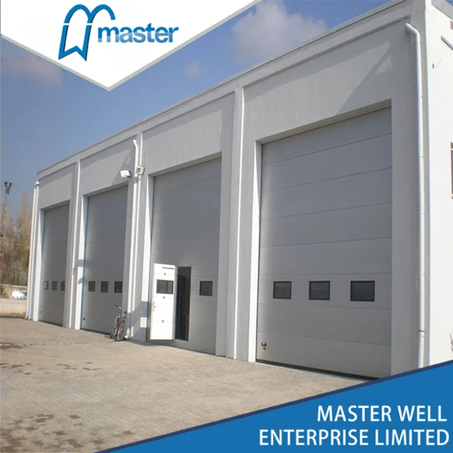 Motorized Sectional Industrial Automatic Rolling Shutter Door With Pedestrian Gate