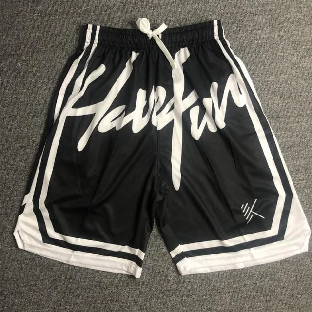 American Basketball Shorts Summer Men's High Street Retro Dragon Lettering Printed Basketball Loose Sports Pants Trend