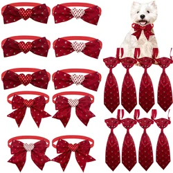 50/100pcs Cute Dog Bow Tie Love Style Pet Supplies Valentine's Day Small Dog Bowtie Pet Dog Cat Bowties Small Dog Red Bows