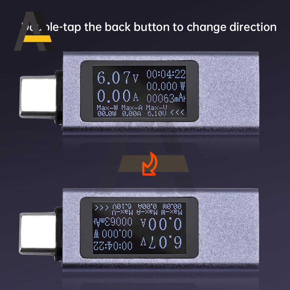 Type-C Tester DC Digital Voltmeter Amperimetro Current Voltage Meter Amp Volt Capacity Ammeter Detector Power Bank Charger