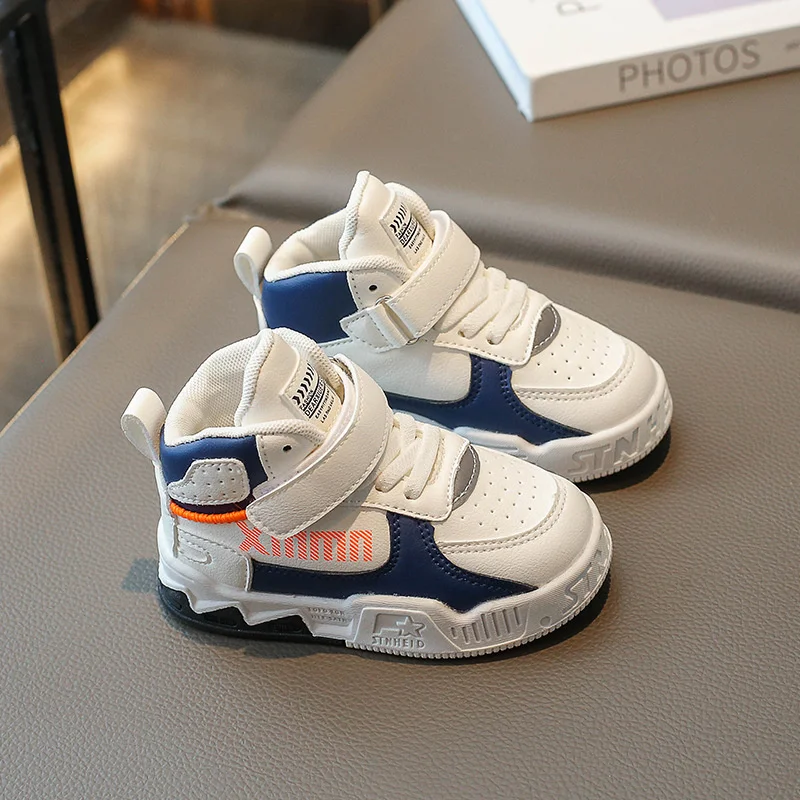 Winter Warm Kids Boys Girls Skateboard Shoes Plush High Top Fashion Children Sports Tennis Walking Casual Warm Shoes
