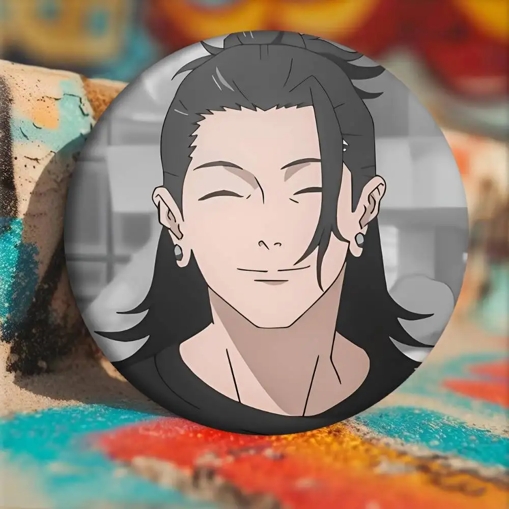 أنيمي J-Jujutsu K-Kaisen Geto Suguru شارات شارة ليزر مستديرة الكرتون بروش الملابس ظهره اكسسوارات التلبيب