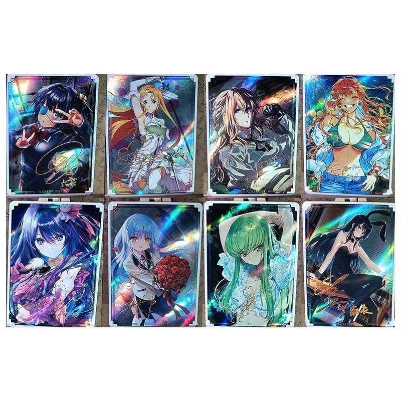 Anime Goddess Story DIY ACG Takanashi Rikka Nami albedo Altria Yuuki Asuna Game Collectible Cards Toys for boys Birthday Gift