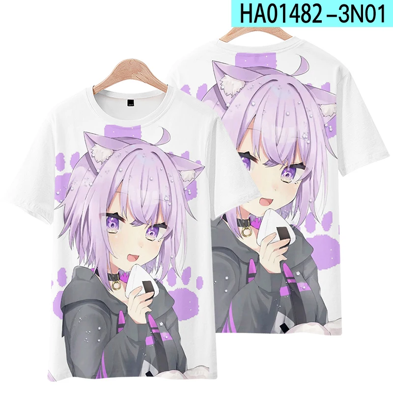 Hololive VTuber Usada Pekora Nekomata Okayu T-shirt 3D Print Men Women Short sleeve Anime Tee Top Casual Harajuku O-Neck T shirt