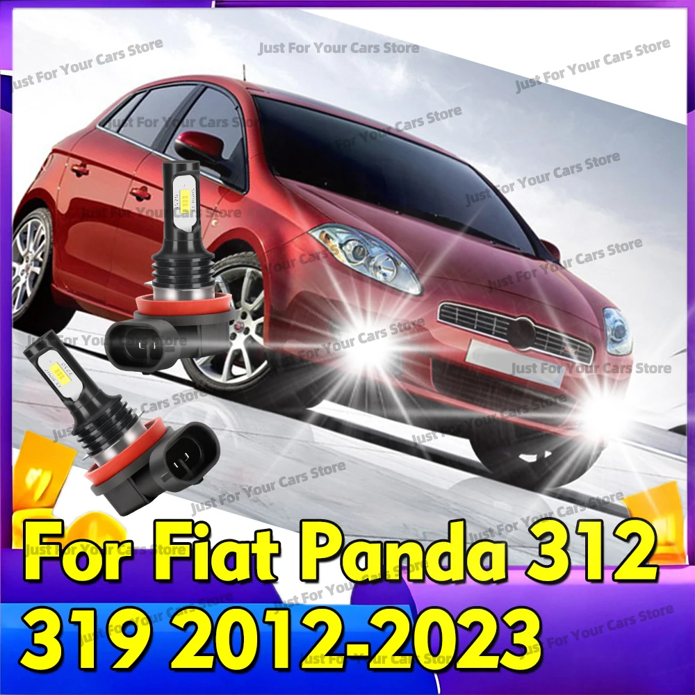 

2x 6000K белые светодиодные лампы для противотуманных фар Fiat Panda 312 319 2012-2023, замена ламп H8 H11