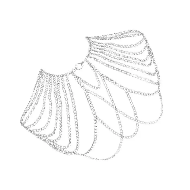 

J78F Handmade Body Chain Stylish Tassels Shoulder Necklace Nightclub Fashion Jewelry