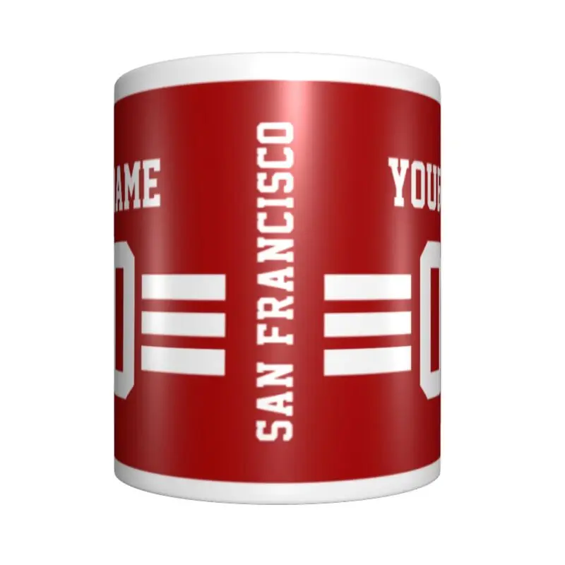 Custom San Francisco Name & Number Football Mug ceramic mug love friends birthday gift tea cup gift mug