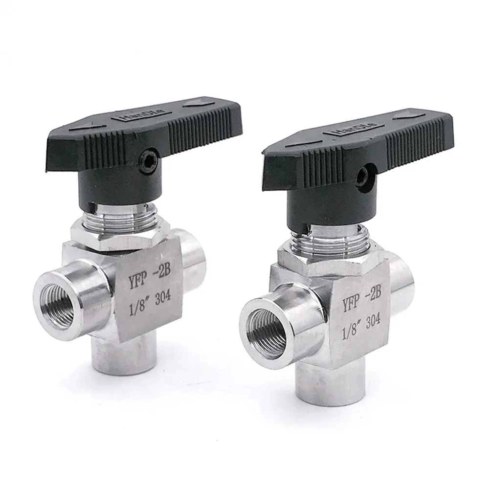 

1/8" 1/4" 3/8" 1/2" 3/4" BSP NPT Female Tee L Port Ball Valve 304 Stainless Steel Water Gas Oil