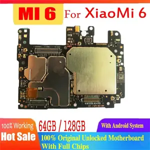 Bilashmart Original Unlocked Motherboard Xiaomi 6 Mi6 M6 Mainboard Logic Board Xiaomi M6 64GB 128GB 100% Tested Working