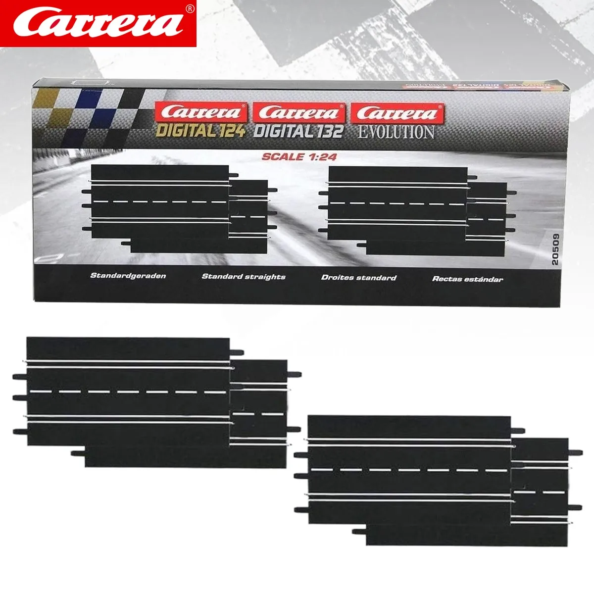 Carrera Slot Car Evolution/Digital 124/132 Piezas de riel 20509 Recuerdos estándar (4) / 20560 Epajero exterior para recto (6)
