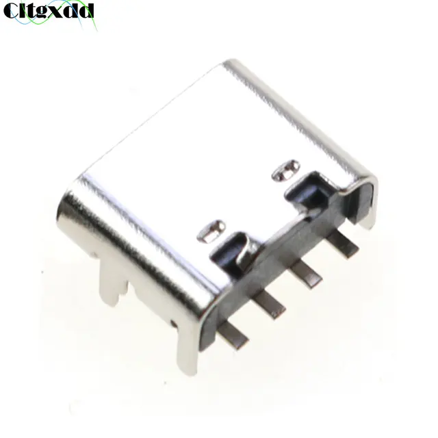 Cltgxdd 5~50szt Typ C 4Pin USB SMT Złącze wtykowe USB 3.1 Typ-C Żeńskie SMD DIP Do projektowania PCB DIY Wysokoprądowy port ładowania