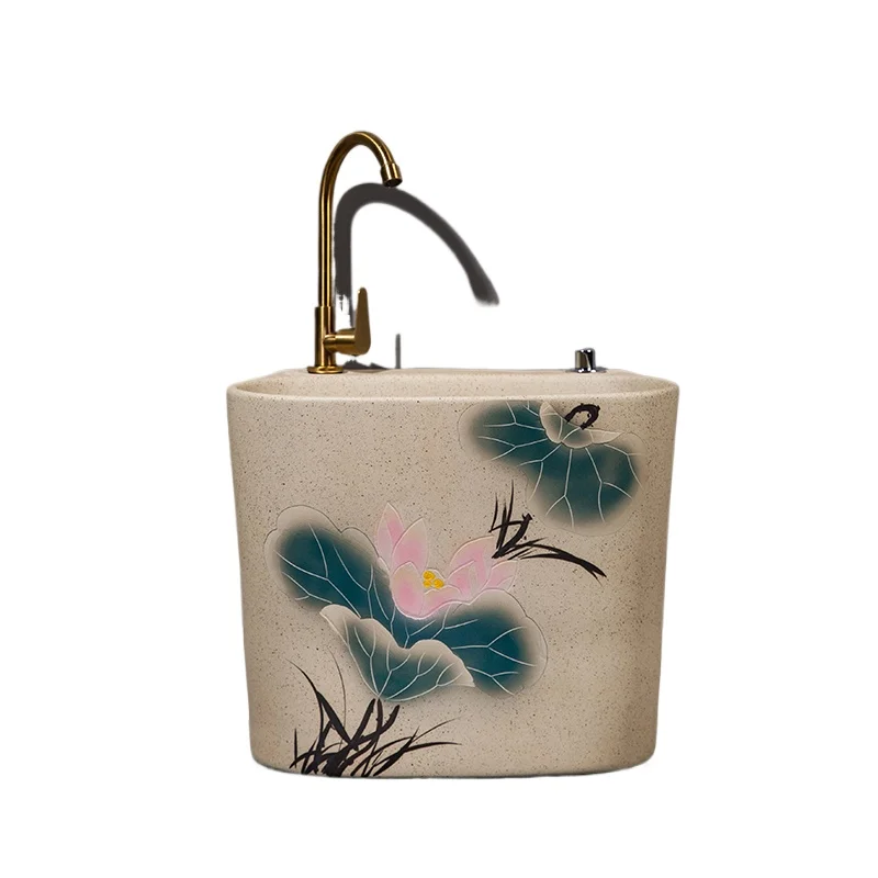 

Бассейн для швабры, винтажная домашняя ванная комната, бассейн для швабры, балкон, уличный умывальник, керамический пирс, тканевый бассейн, дворовый