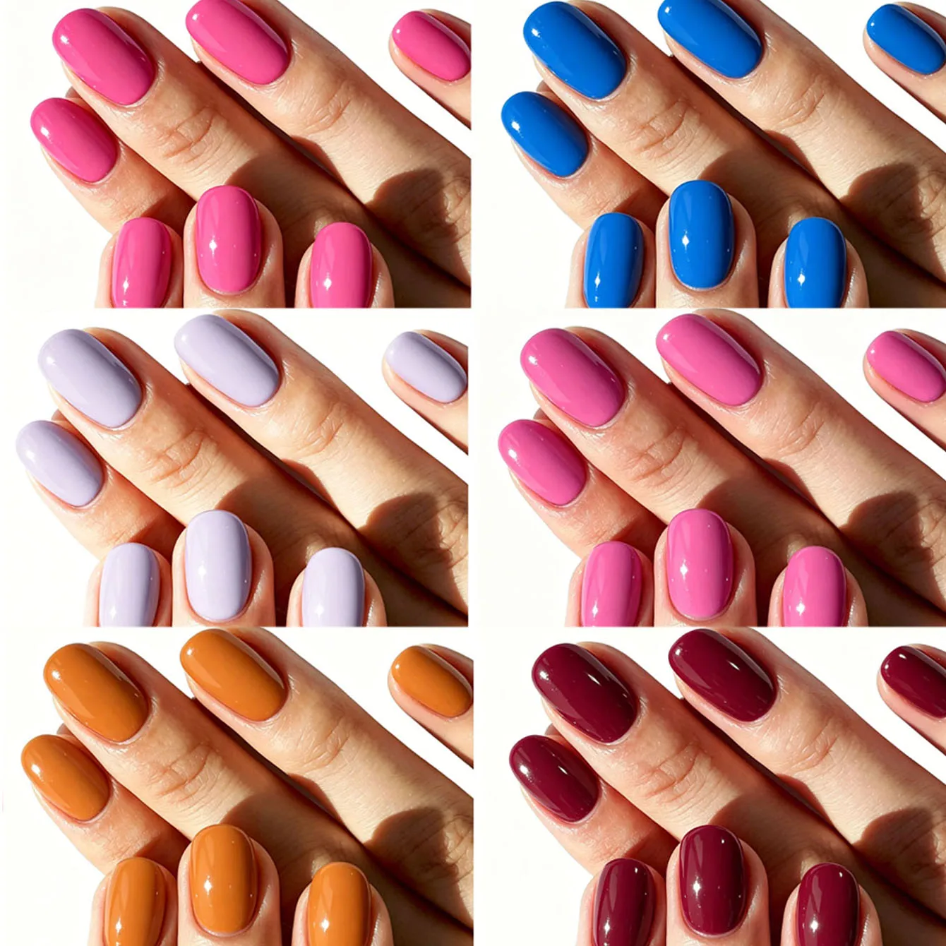 144 Stück kurze ovale Press-On-Nägel, einfarbig, vorgefärbt, weiche Gel-Kunstnägel, vollständige Abdeckung, glänzende künstliche Nagelspitzen, 6 Farben gemischt – Detail 11