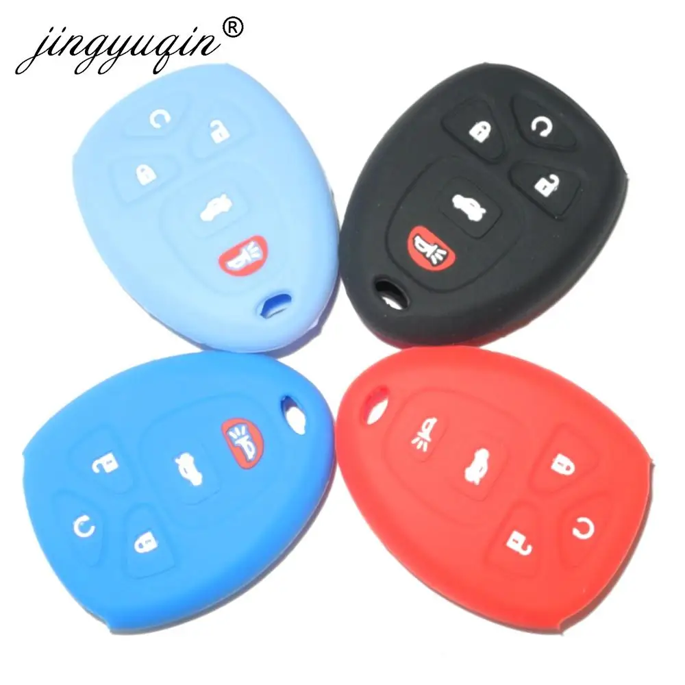 jingyuqin Silicone Key Case For G-M-C Buick Enclave LaCrosse Chevrolet Impala Suburban 1500 Pontiac Remote Smart Key Cover