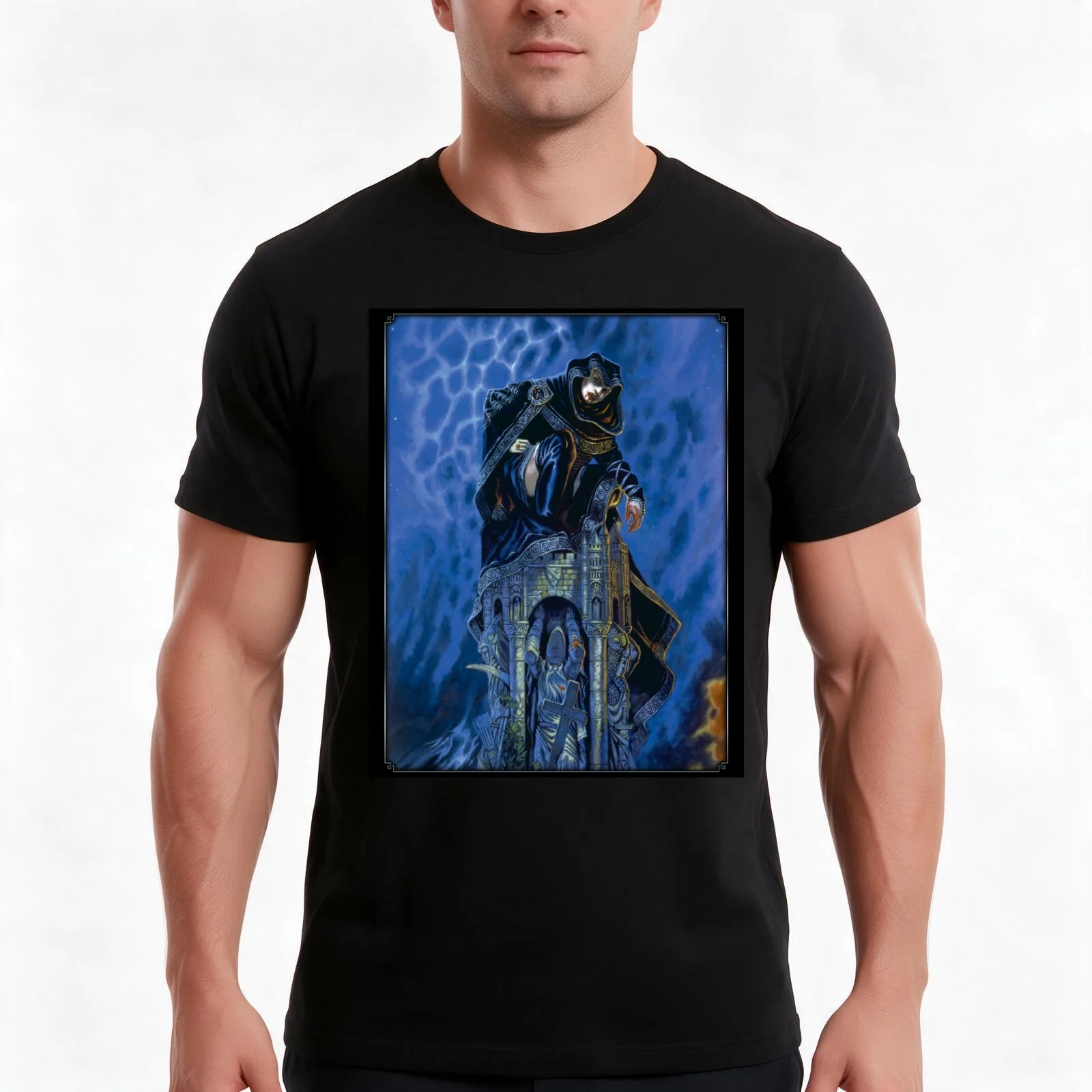 Dark Ages Cover Art: Three Pillars T-Shirt, Summer Casual Cotton Tee, Oversized Streetwear Tops, Vintage Graphic Print