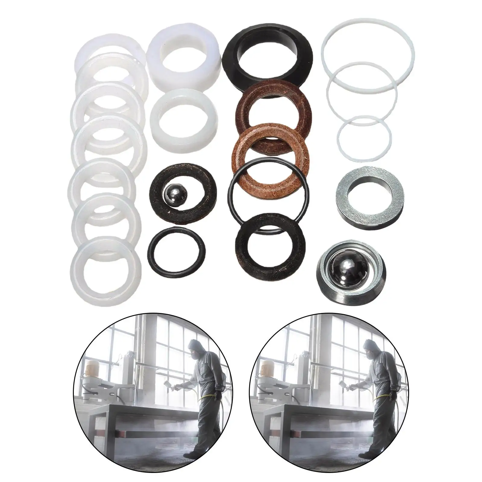 244194 Pump Repair Packings Kit Sealing Rings Replacement Gaskets Repair Set O Rings for 390 395 495 490 Airless Paint Sprayer