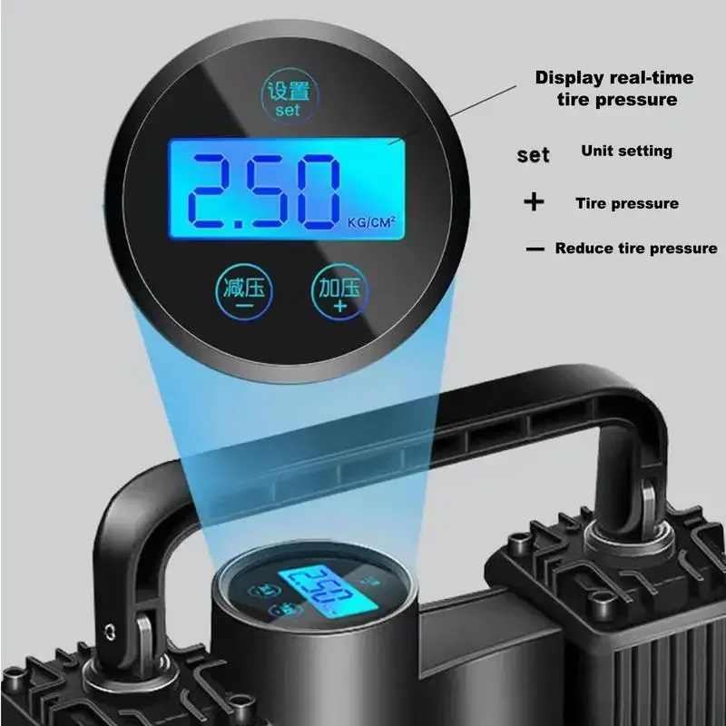 Car Accessories Car Air Pump Compressor Automotive Portable Electric Pump Digital Display Preset Tire Pressure