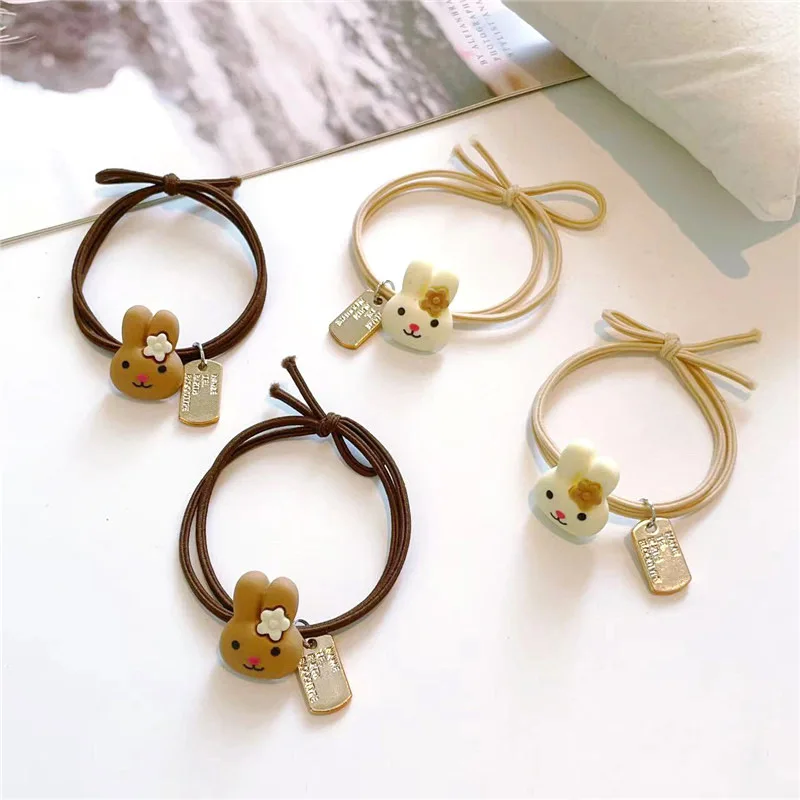 Semplice moda Flash Drill Head Rope New Cute Rabbit Hair Circle Head Rope Girl Hair Pearl Head Rope all'ingrosso