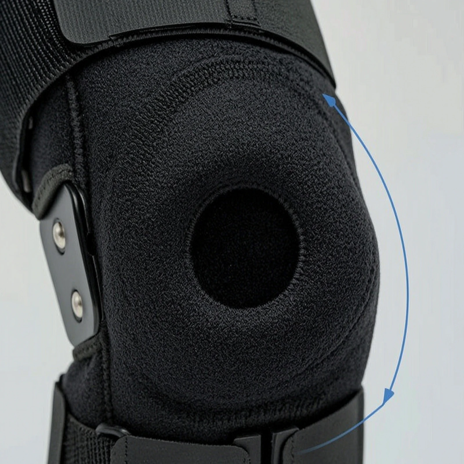 Knee Brace with Side Stabilizers Stabilizing Adjustable Knee Brace Orthosis Elastic Support Comfortable for Athletes, Recovery
