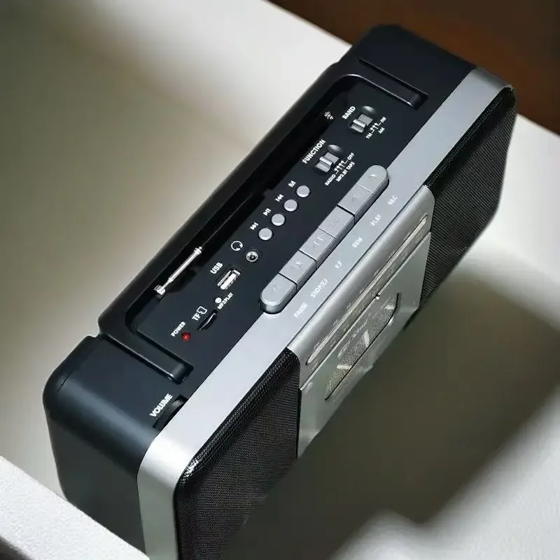 المحمولة سماعة لاسلكية تعمل بالبلوتوث خمر ريترو USB AM/FM/SW متعدد الموجات راديو ستيريو Boombox Mp3 الصوت كاسيت مشغل شرائط مسجل