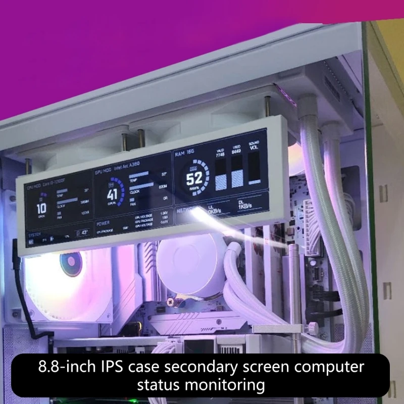 

Экран состояния компьютера алюминиевой рамки 480x1920 разрешение USB C Sub -Screen