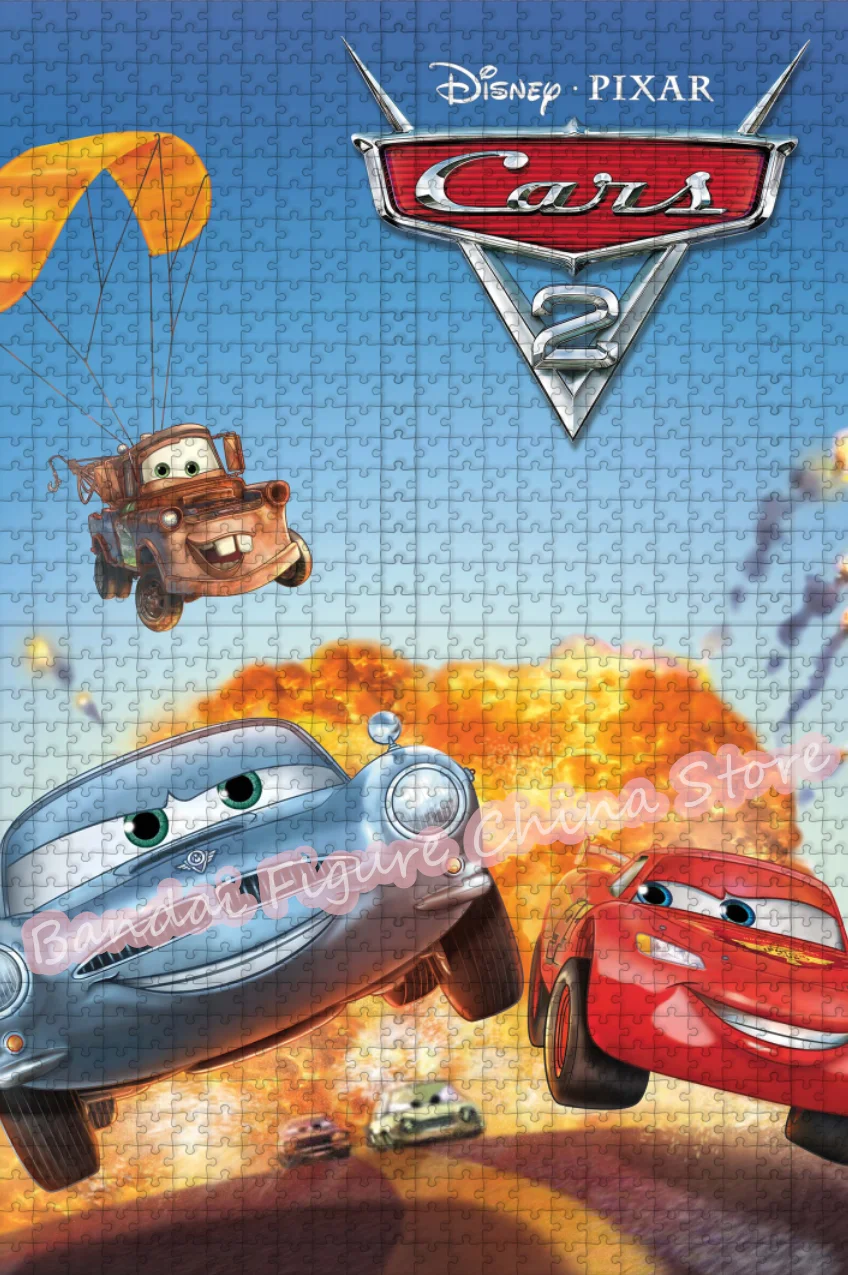 Assembling Jigsaw Puzzle Lightning Mcqueen 300/500/1000 Pieces Disney Racing Cars Cartoon Print Puzzle Kids Toys Birthday Gifts